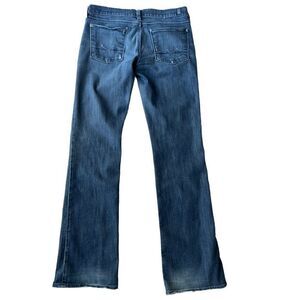 7 for All Mankind Bootcut Faded Denim Distressed Frayed Hem Jeans sz 28